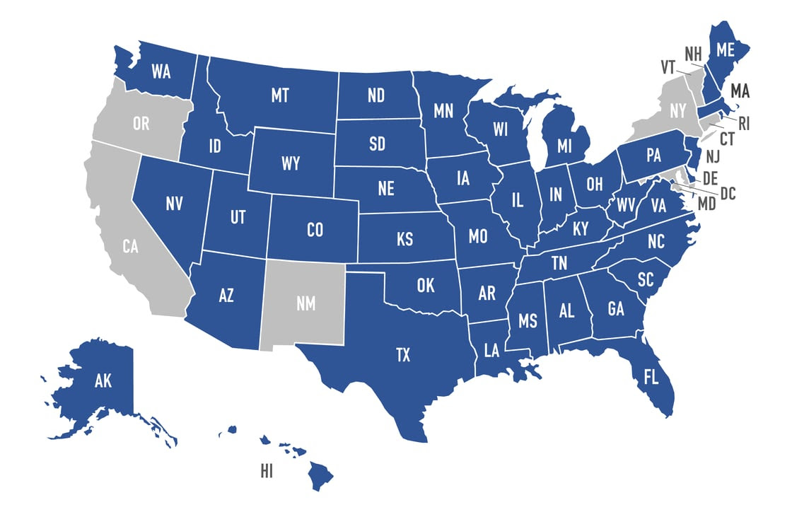Vantage Flex Plus Product Availability Map